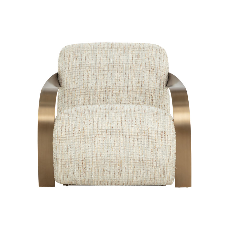 Méridienne Mcavoy, Laiton antique, Polyester brun