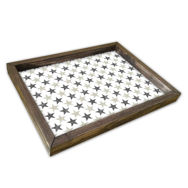 Elegant Serving Tray, 100% MDF & Pine Wood Frame, 11.8 x 15.7 inches | Durable 2.7mm Thickness, Perfect for Home Entertaining & Breakfast in Bed | Stylish Design, Lightweight & Easy to Clean