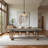 Solid Wood Rectangular Dining Table in Cement Gray-2065722155