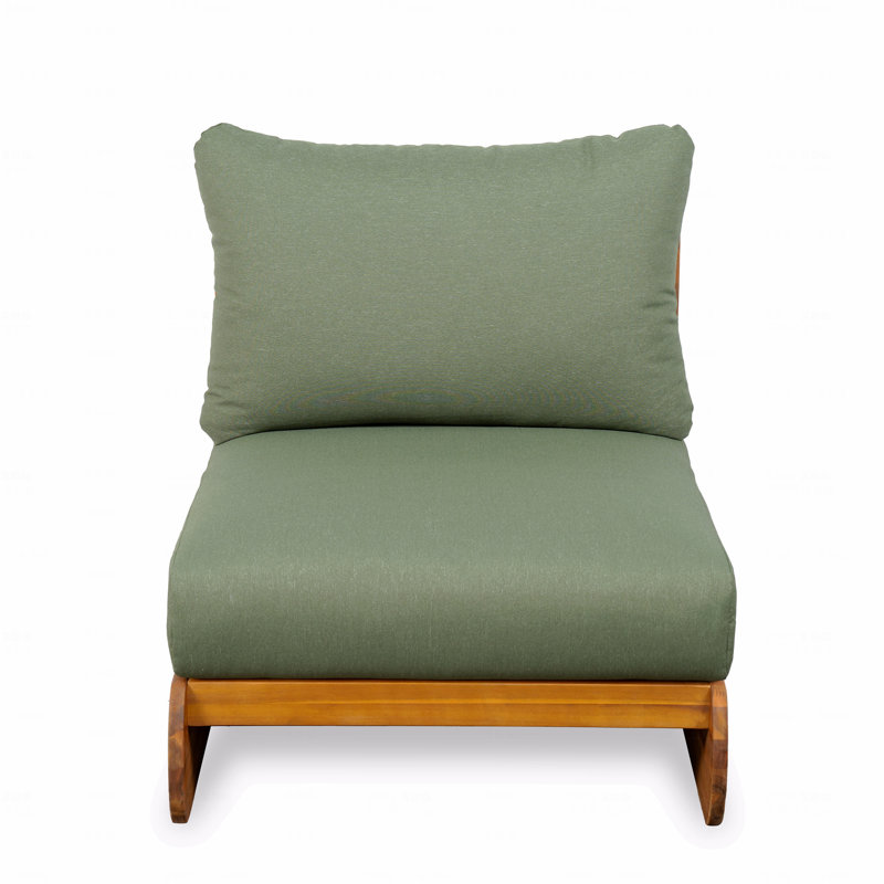 Fauteuil club d'extérieur, bois d'acacia, Vert