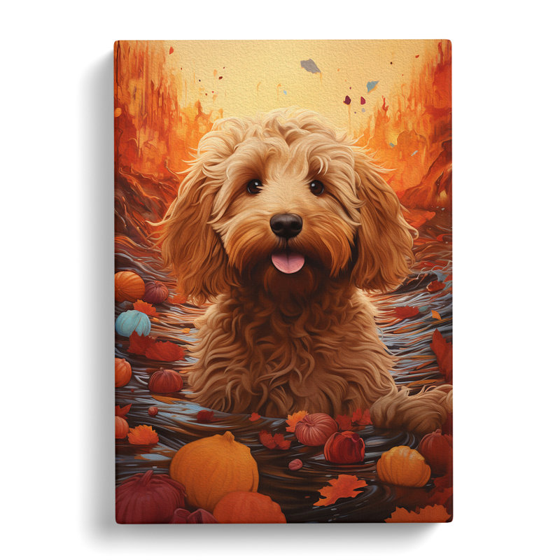 Labradoodle Conceptual No.2 - Wrapped Canvas, 50cm H x 35cm W x 3cm D