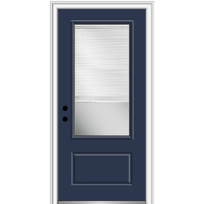 37.5'' x 81.75'' Fiberglass Front Entry Doors, Right Hand/Inswing, Naval