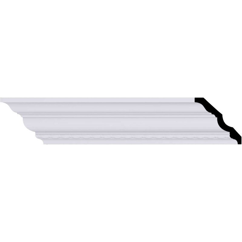 Moulure couronnée à billes et à tonneau Crendon H 3 po x P 3 po x P 4 1/4 po x L 94 1/2 po