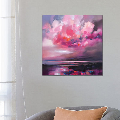 Dispersing Magenta 1 Piece Wrapped Canvas Painting
