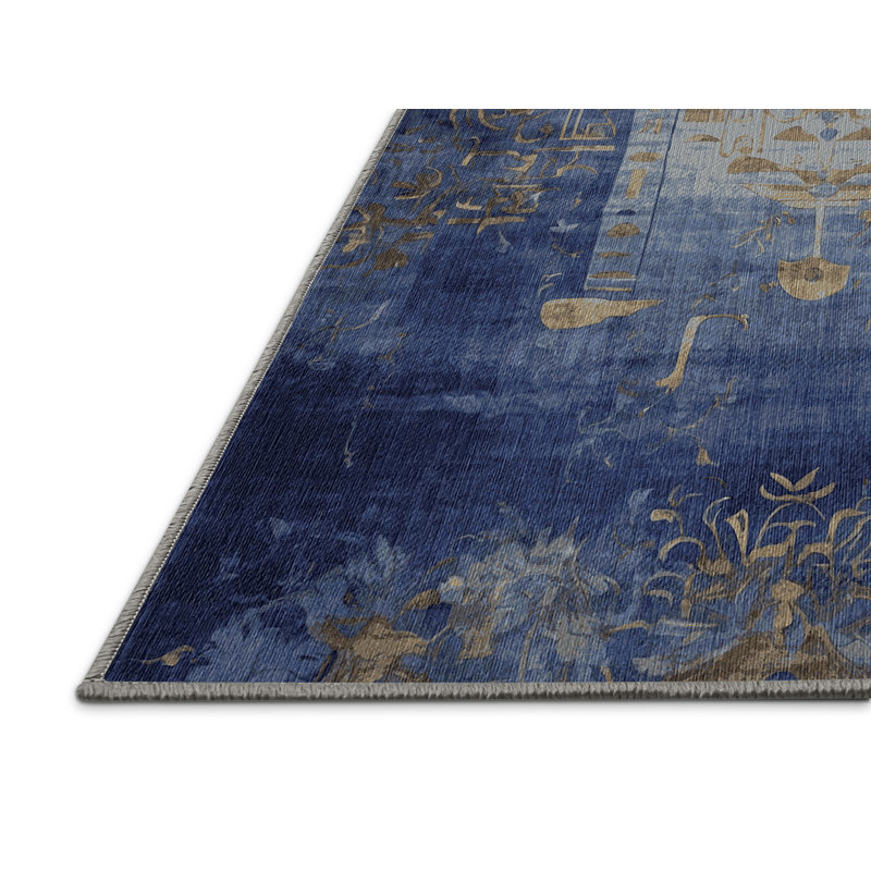 Tapis gris lavable à la machine, Rond 7 pi