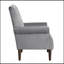 Fauteuil d'appoint classique en velours gris foncé capitonné à dossier capitonné et coussins de siège 1 pièce