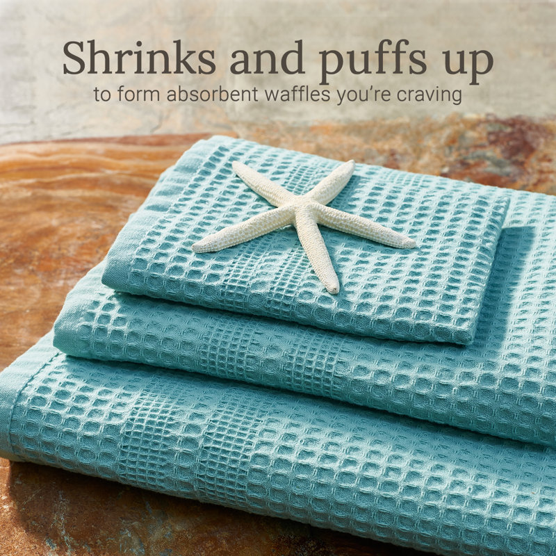 Waffle Bath Sheet – Extra Large, 100% Natural Cotton Super Absorbent & Quick Drying, Classic Style, Seafoam