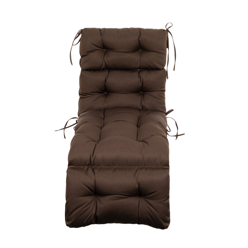 Outdoor 4'' Chaise Lounge Seat / Back Cushion, Brown