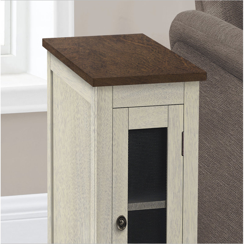 Table d'appoint, table de bout, table d'appoint, table de chevet étroite, chambre à coucher, Blanc
