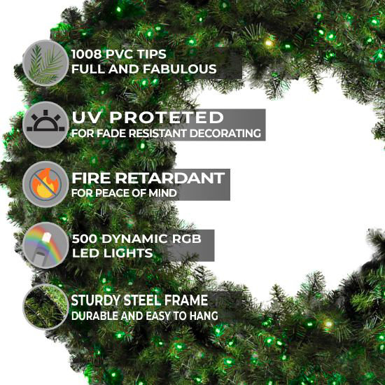 Couronne de verdure dynamique RVB 72 po