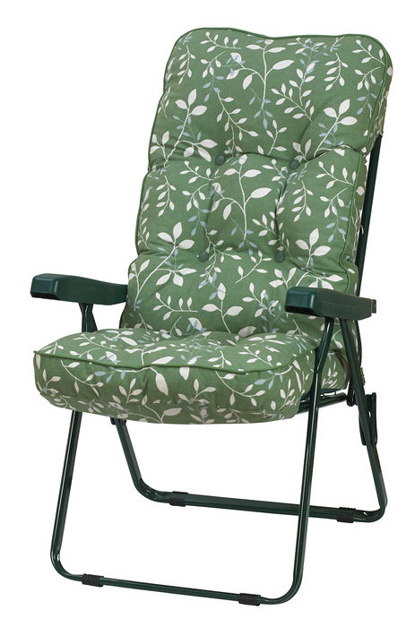 Farallones Folding Recliner Chair, Country Green