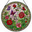 Vitrail de vitrail à papillons floraux H 7,8 po-975175647
