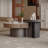 Microcrystalline stone round coffee table set