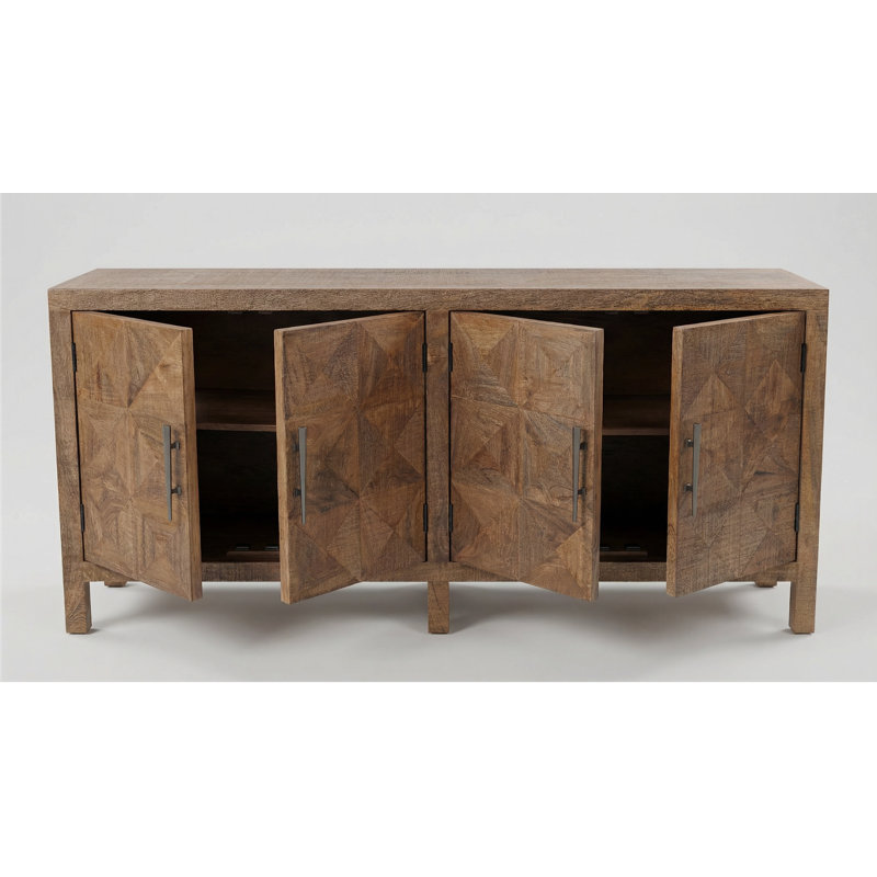 Fiona 70" Solid Wood Sideboard, Walnut finish, Walnut