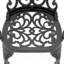 Ensemble de 7 pièces de mobilier de patio en aluminium coulé avec cadre noir et coussins de siège blanc cassé-736375389