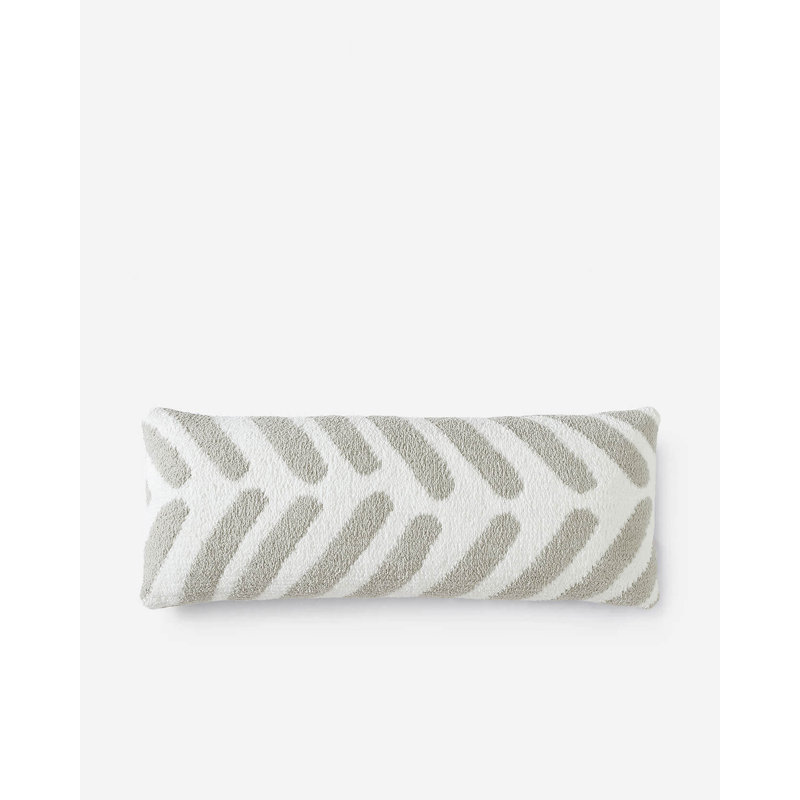 Tulum Reversible Throw Pillow, Cloud Gray/Off White Geometric