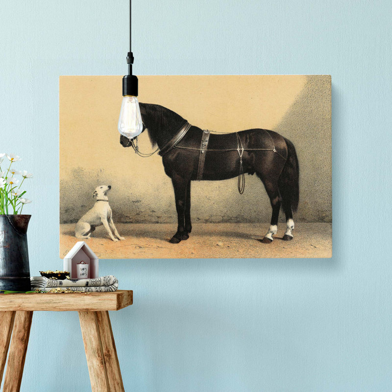 Horse and Hound by Emil Volkers - Wrapped Canvas, 40cm H x 60cm W x 3cm D