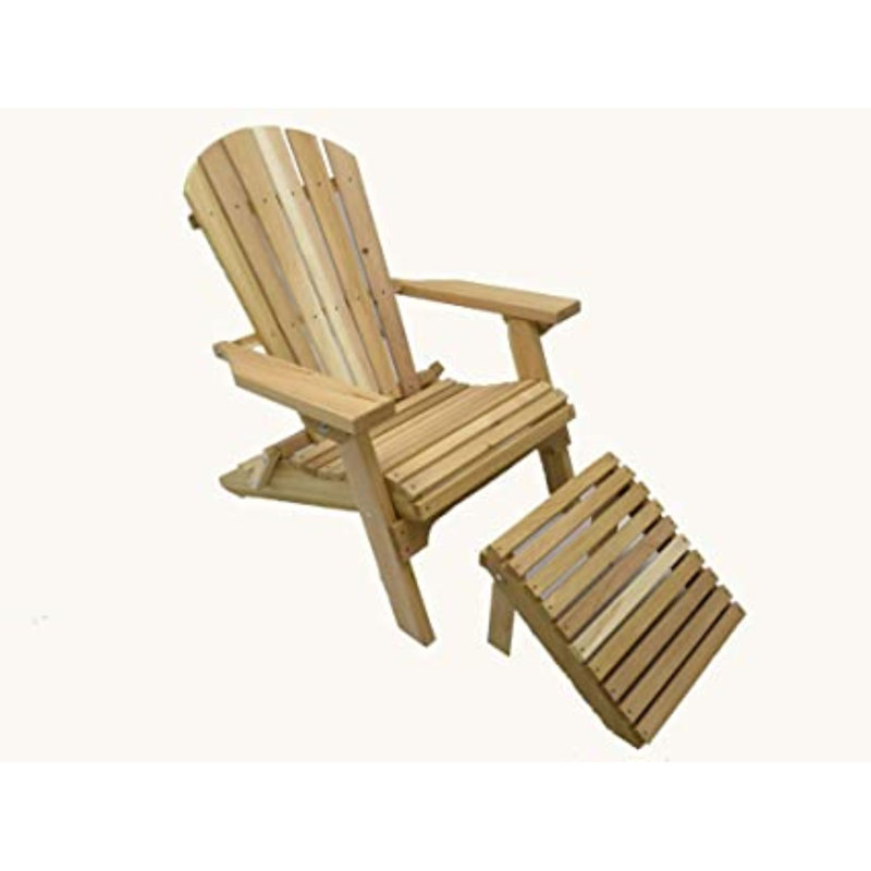 Cedar Folding Adirondack with Ottoman, Amish-made, Light Brown