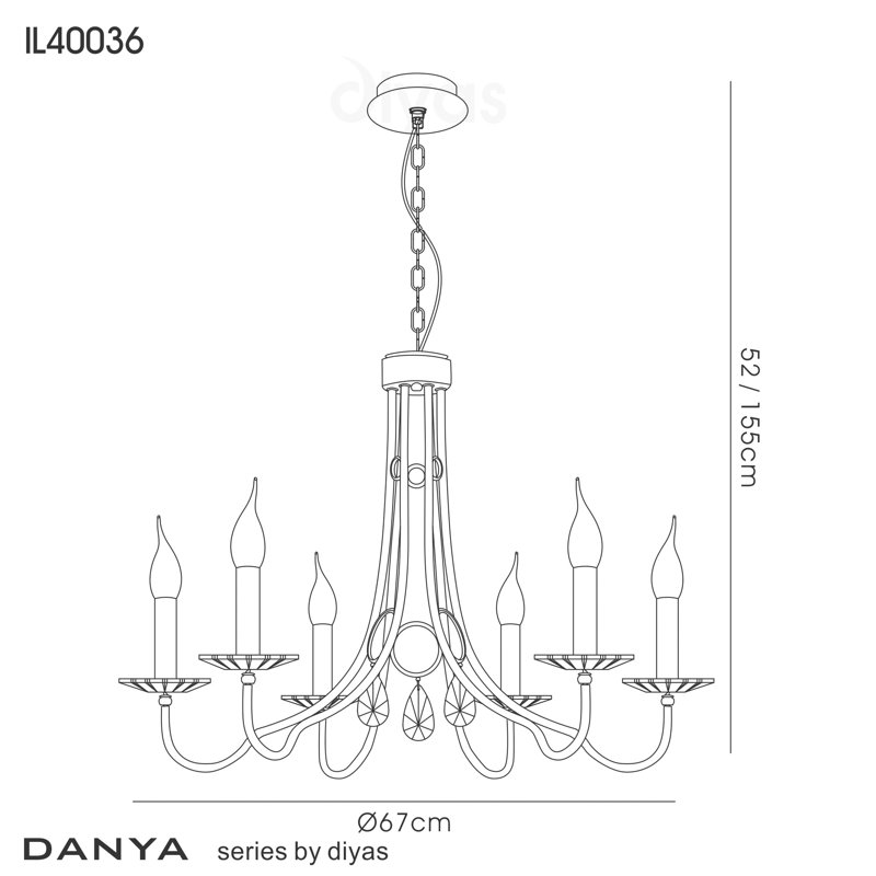 6 - Light Candle Style Chandelier