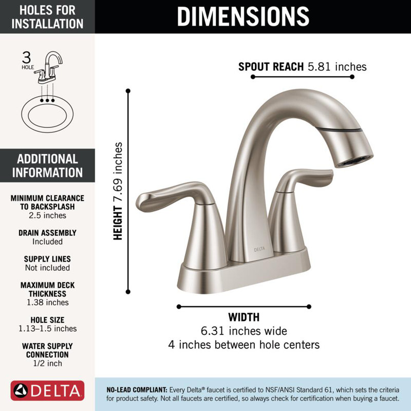 Robinet de salle de bain rétractable Arvo, Nickel brossé Spotshield