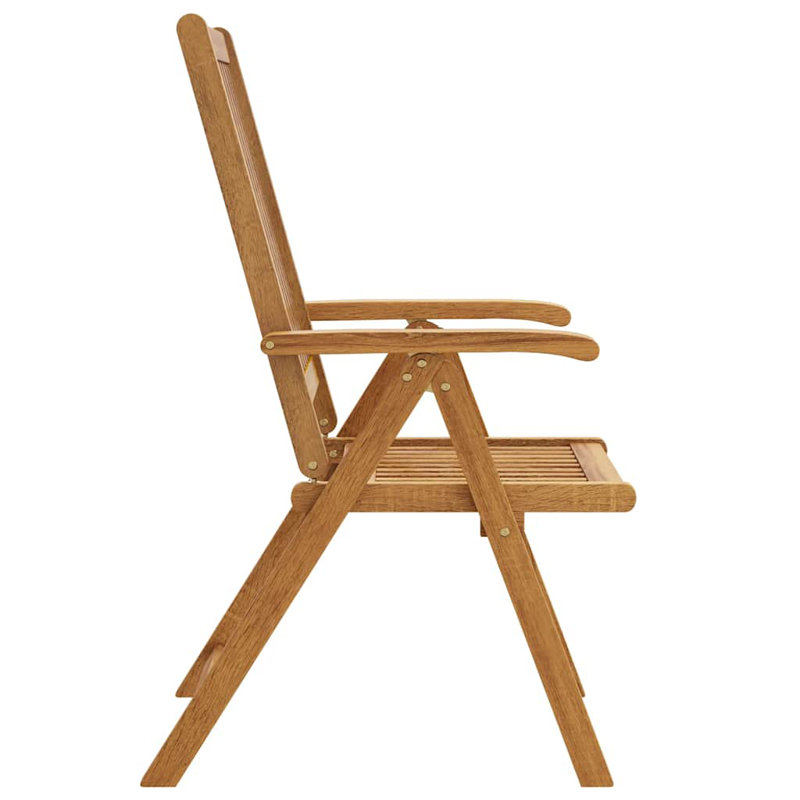 Chaise de jardin pliante en bois massif brun acacia
