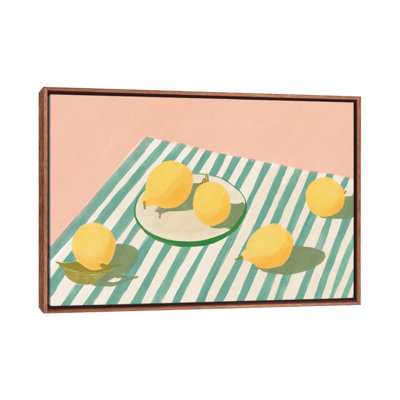 Citrons et rayures - reproduction d'art murale encadrée