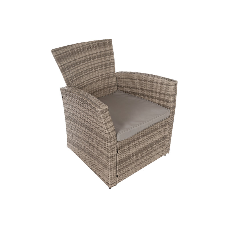 4-Sitzer Lounge-Set Kayley aus Rattan mit Polster