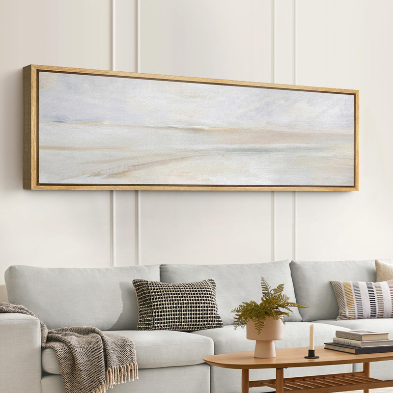 Tranquil Beach, paysage côtier, art moderne, H 20 po x l 60 po, Naturel