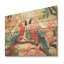Fleurs tropicales roses et bleues - motif de perroquet sur bois-1788239344