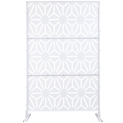 Écran d'intimité extérieur et intérieur en métal H 76 po x l 48 po, écran d'intimité décoratif autoportant pour terrasse de balcon de terrasse, panneaux de clôture d'intimité pour jardin extérieur PS118