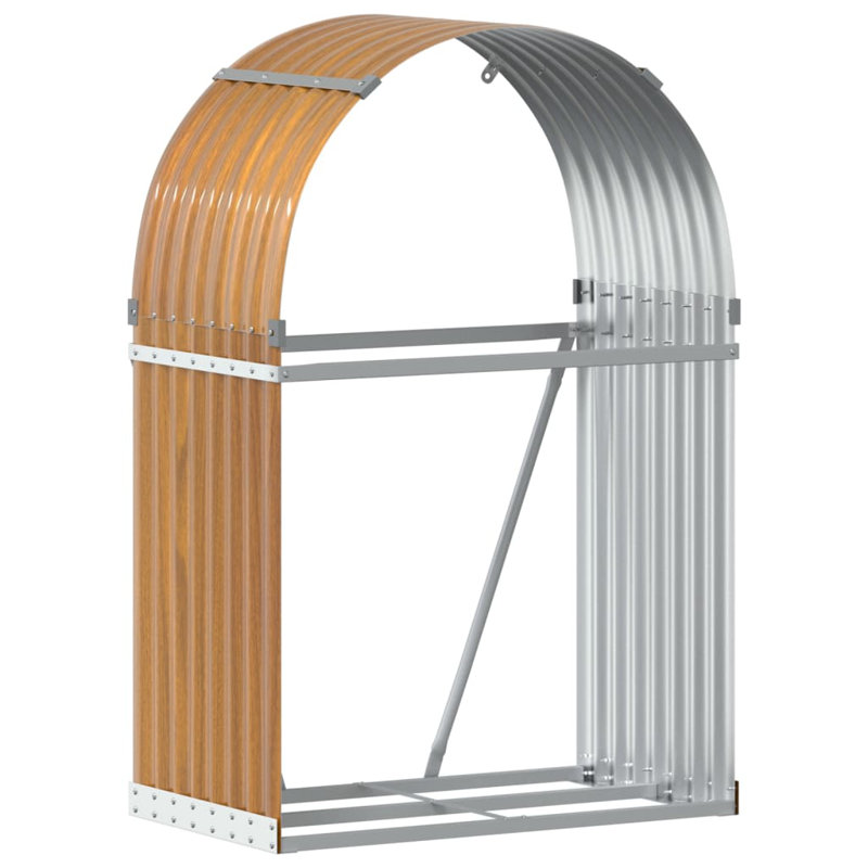 Porte-bûches en acier galvanisé 31,5 po x 17,7 po x 47,2 po, Brun clair