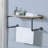 Haefele Accent Shelf with Towel Bar in Oak and Sandy Black