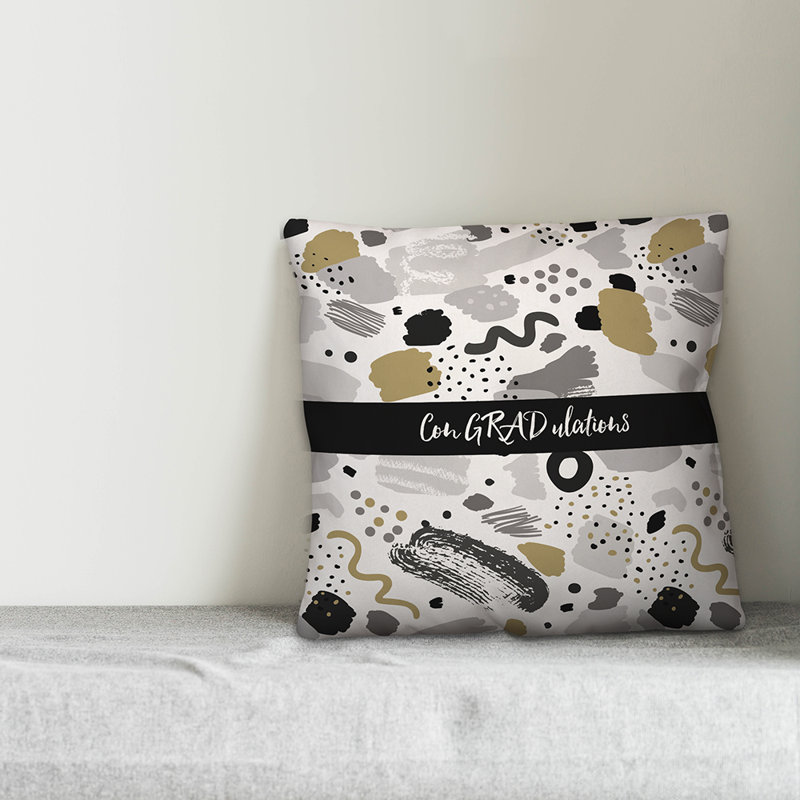 Graduation Confetti Pattern Throw Pillow