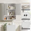 Armoire de salle de bain murale blanche-1255625026