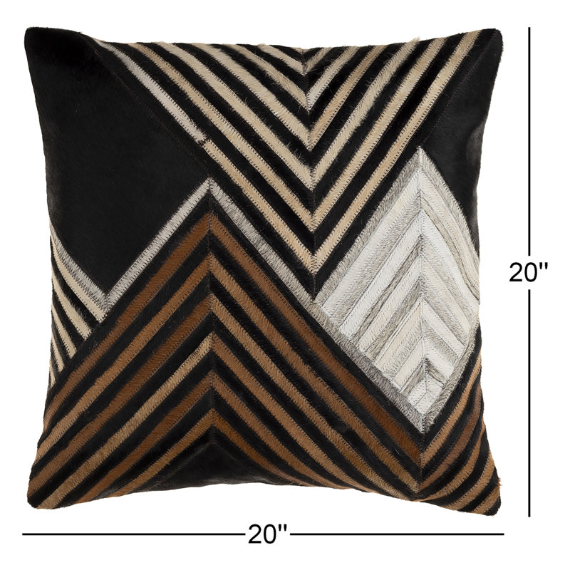 Coleridge Reversible Throw Pillow, Black/Brown Chevron, Pillow Cover Only - No Insert