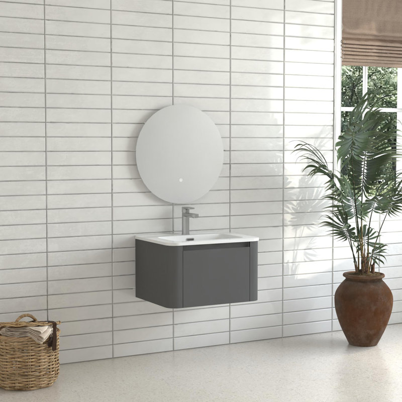 Wall Mounted Bathroom Vanity, 24"
