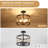 4-Light Hemp Rope Semi Flush Mount 12.6" W Bohemian Ceiling Light Fixture With Cylindrical Metal Frame-1829561308
