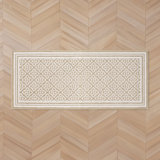 Isla Machine Woven Synthetic Geometric Area Rug In Beige/White