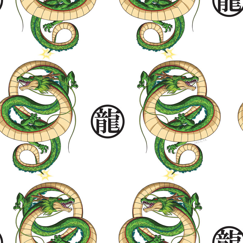 Papier peint adhésif Dragon Ball Z Shenron, Blanc