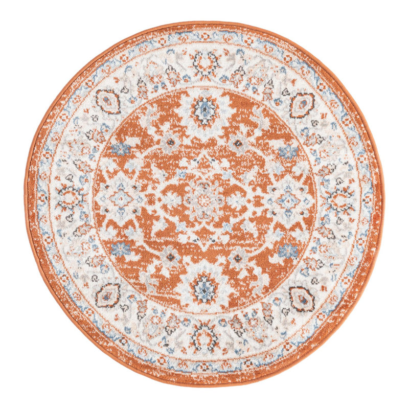 Floral 63cm X 63cm Area Rug, Round 91.4cm