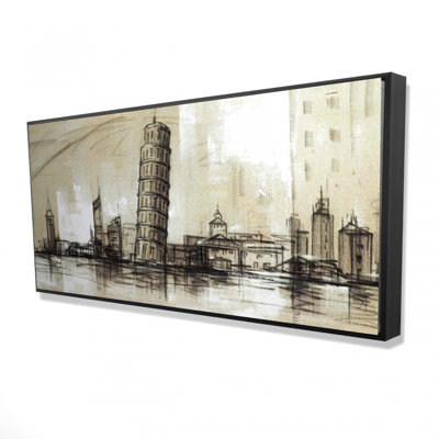 Pise Tower Sketch Print On Canvas
