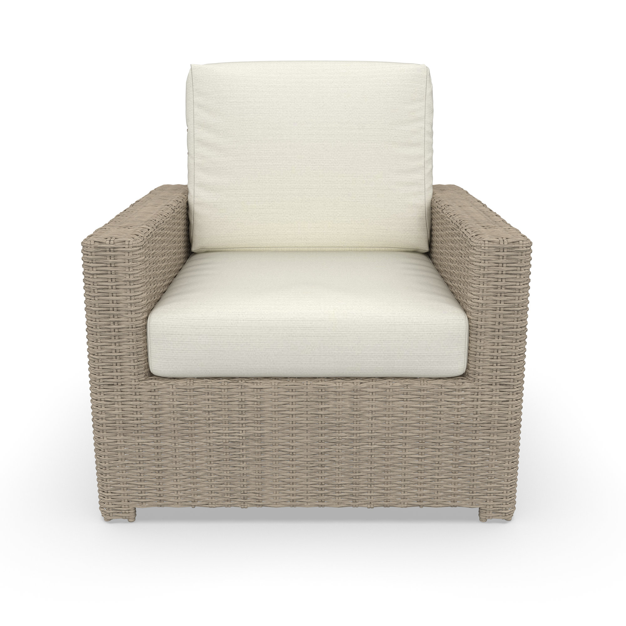 Outdoor Chair With Sunbrella Cushions, Sunbrella Canvas Natural
