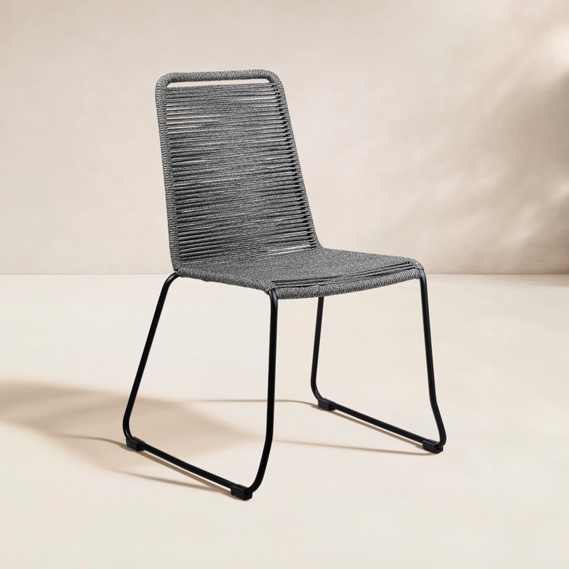 Camberlynn Outdoor Stacking Dining Side Chair, Gray