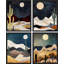«Midnight Moon Cactus Desert Dune Nature», ensemble de 4 reproductions de cadres photo simples-97782110-97782116