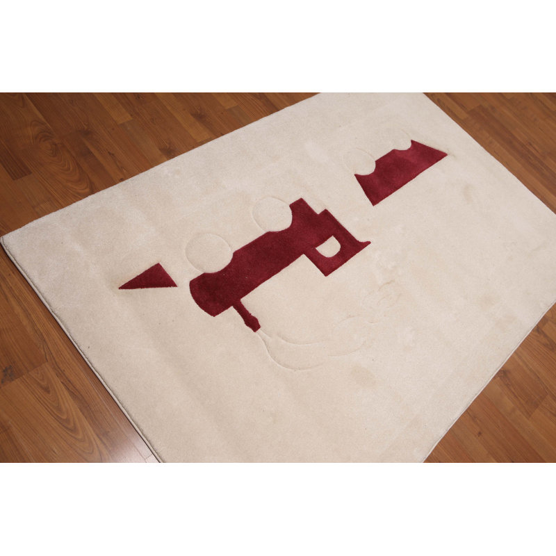 Rectangle Oriental Machine Woven Wool Rug