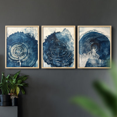 Abstract  Series  LXX  -Set Of 3 Framed Giclee Prints -Ready to Hang