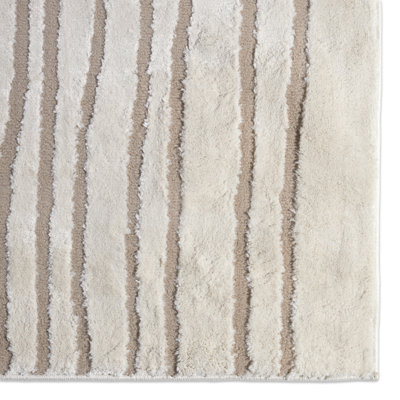 Quillan Ivory Beige Striped Rug