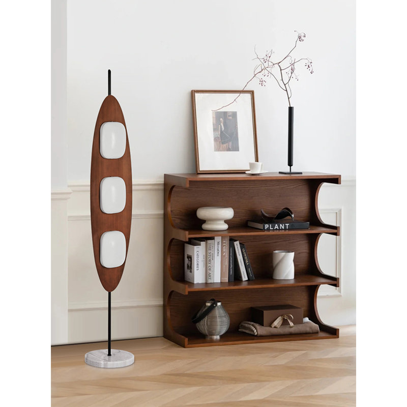French-Style Wrought Iron, Marble and Acrylic Floor Lamp