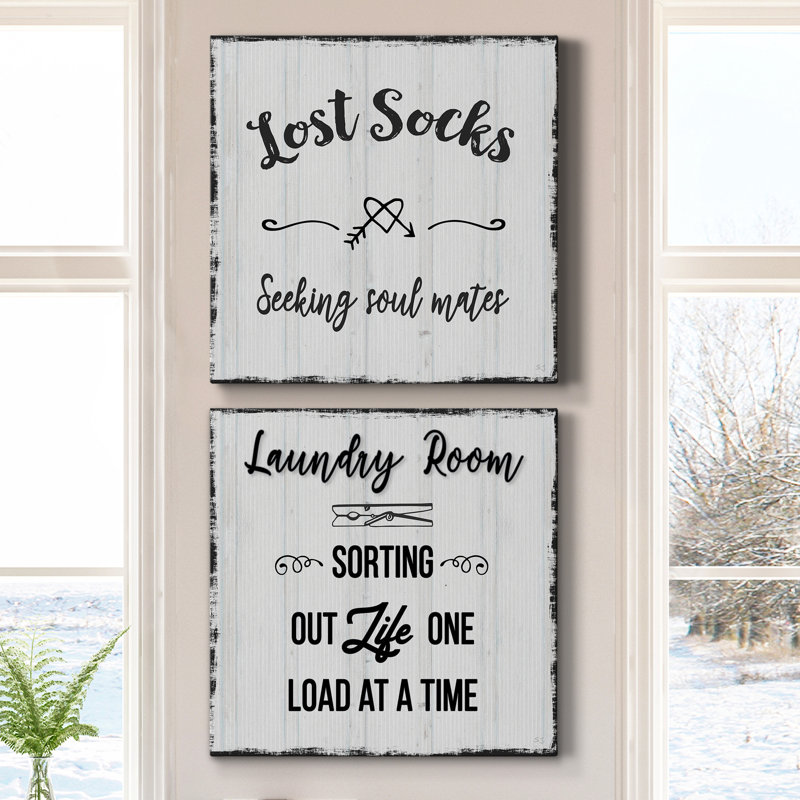 " Lost Socks " 2 - Pieces, 24" H x 48" W x 1" D, Wrapped Canvas