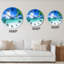 Belle plage avec soleil éclatant - horloge murale nautique et côtière-866237375